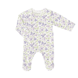 Coccoli - Violet on Cream Zipper Footie